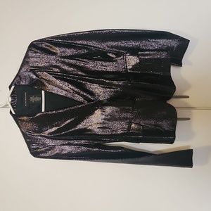 Club Monaco.  Metallic sheen blazer/skirt set.  Lined.